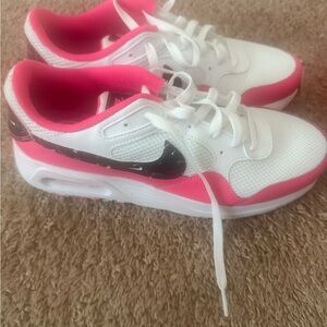 Nike Women's White and Pink Air Max Sneakers